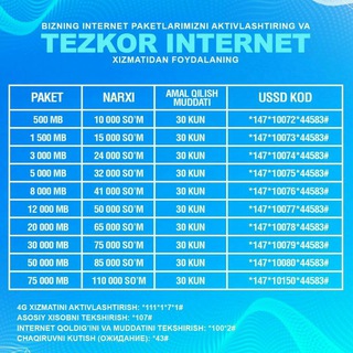 uzmobile internet
