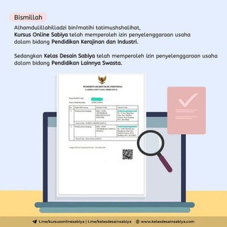 KURSUS ONLINE SABIYA Telegram channel