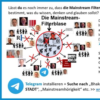 Mainstreamhörigkeit beenden - Aufklärung und Ende der Mainstream Filterblase - Sapere Aude statt Manipulation Telegram channel