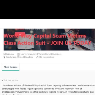world way capital scam victims Telegram channel